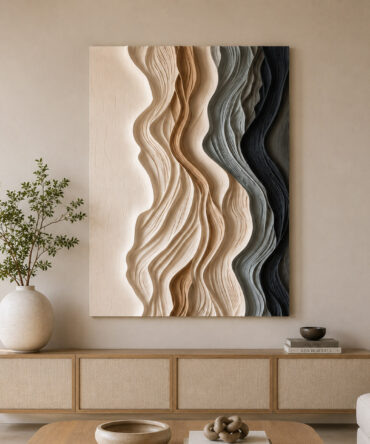Esculpir das Ondas - Quadro em Alto Relevo