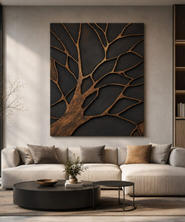 Raízes de Bronze - Quadro em Alto Relevo