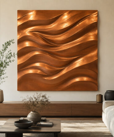 Ondas de Bronze - Quadro em Alto Relevo