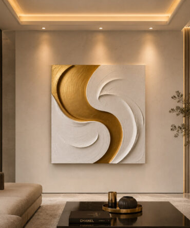 Yin Dourado - Quadro em Alto Relevo
