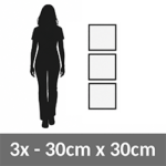 Maré Serena - Quadro em Alto Relevo Triplo Minimalista Moderno - 3x de 30cm x 30cm